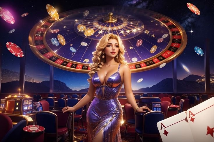 Live roulette table with wheel and betting layout